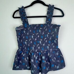 Universal Thread Blue and White Patterned Top